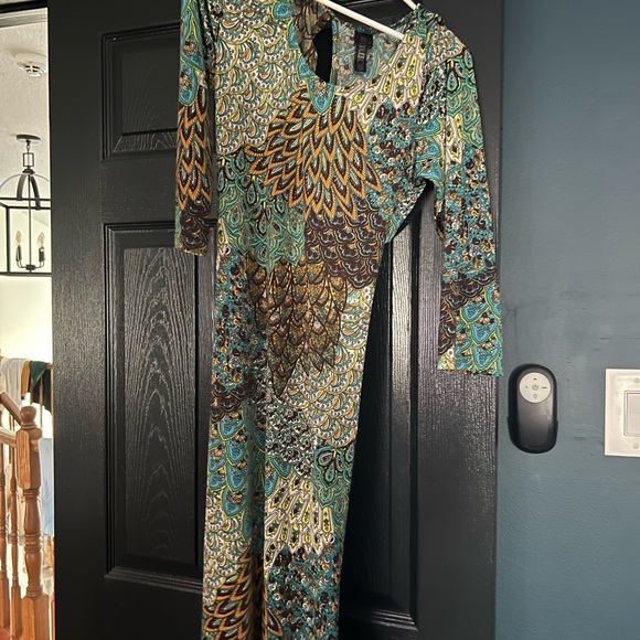 Stretchy floor length back cut out dress - Picture 1 of 3